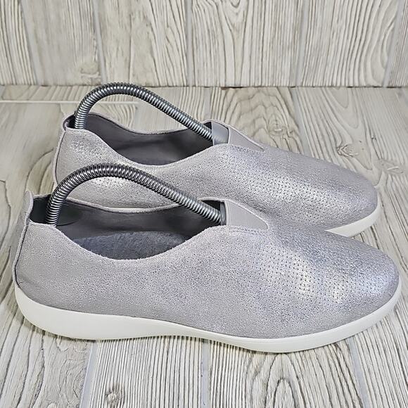 Abeo Metallic Silver Slip-On Sneakers - Picture 2 of 12
